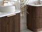 Havana Fluted 600mm Sable Walnut Floorstanding Curve Vanity