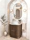 Havana Fluted 600mm Sable Walnut Floorstanding Curve Vanity
