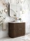 Havana Fluted 900mm Sable Walnut Floorstanding Curve Vanity