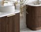 Havana Fluted 1500mm Sable Walnut Floorstanding Curve Vanity
