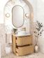 Havana Fluted 600mm Woodland Oak Floorstanding Curve Vanity