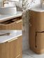 Havana Fluted 600mm Woodland Oak Floorstanding Curve Vanity