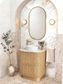 Havana Fluted 600mm Woodland Oak Floorstanding Curve Vanity