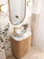 Havana Fluted 600mm Woodland Oak Floorstanding Curve Vanity
