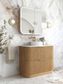 Havana Fluted 900mm Woodland Oak Floorstanding Curve Vanity