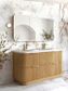 Havana Fluted 1800mm Woodland Oak Floorstanding Curve Vanity