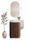 Havana 600mm Sable Walnut Fluted Floorstanding Curve Vanity with Round Basin Moulded Top