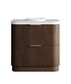 Havana 900mm Sable Walnut Fluted Floorstanding Curve Vanity with Round Basin Moulded Top