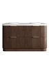 Havana 1500mm Sable Walnut Fluted Floorstanding Curve Vanity with Round Basin Moulded Top