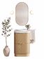 Havana 600mm Woodland Oak Fluted Floorstanding Curve Vanity with Round Basin Moulded Top