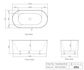 Attica Noosa Fluted 1500 Matte White Bath with Overflow