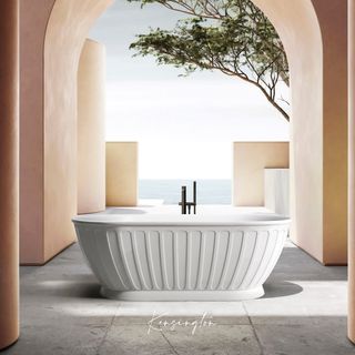 Attica Kensington 1500 Gloss White Bath with Overflow