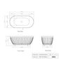 Attica Kensington 1500 Gloss White Bath with Overflow