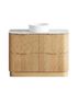 Havana 1200mm Woodland Oak Fluted Floorstanding Curve Vanity with Cloudy Carrara Top