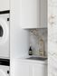 Laundry Kit 1305C Hampshire White with Natural Carrara Marble Top with 12 O'clock Tap Hole cut out