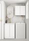 Wall and Base Cabinets Kit 650 Hampshire White with Natural Carrara Marble Top with 12 O'clock Tap Hole cut out