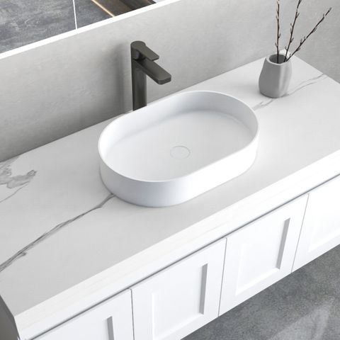 Noosa Solid Surface 585x385x110 Matte White Basin NF