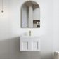 Hampton Mark II 600mm Satin White Wall Hung Vanity with Ceramic Top