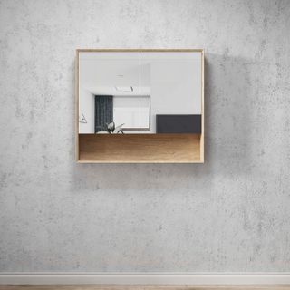 Byron 900x800 Natural Oak Shaving Cabinet