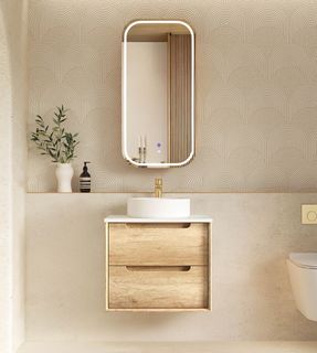 Byron 600mm Natural Oak Wall Hung Cabinet Only