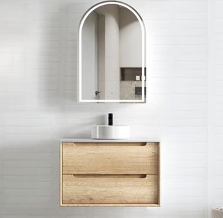 Byron 750mm Natural Oak Wall Hung Cabinet Only