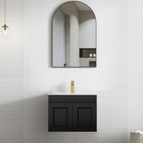 Hampton Mark II 600mm Satin Black Wall Hung Vanity