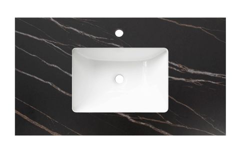 Rock Plate Stone 600x465x15 Empire Black - with Undermount Basin - 12 O'clock Taphole