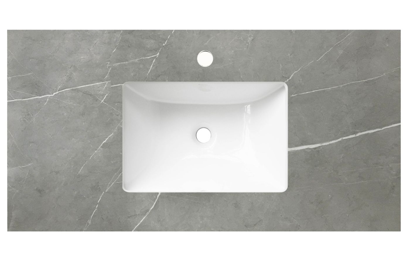 Rock Plate Stone 750x465x15 Amani Grey - with Undermount Basin - 12 O'clock Taphole