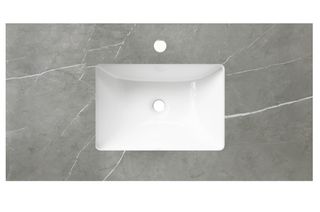 Rock Plate Stone 750x465x15 Amani Grey - with Undermount Basin - 12 O'clock Taphole