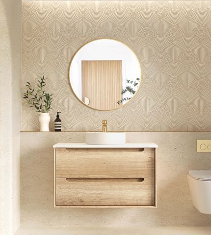 Byron 900mm Natural Oak Wall Hung Vanity