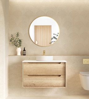 Byron 900mm Natural Oak Wall Hung Cabinet Only