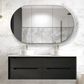 Byron 1500mm Black Oak Wall Hung Vanity with Ceramic Top