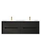 Byron 1500mm Black Oak Wall Hung Vanity with Ceramic Top