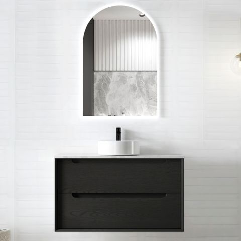 Byron 900mm Black Oak Wall Hung Vanity