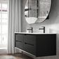 Byron 1200mm Black Oak Wall Hung Vanity with Ceramic Top Double Bowl