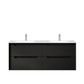 Byron 1200mm Black Oak Wall Hung Vanity with Ceramic Top Double Bowl