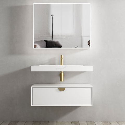 Moonlight 900mm White Wall Hung Cabinet