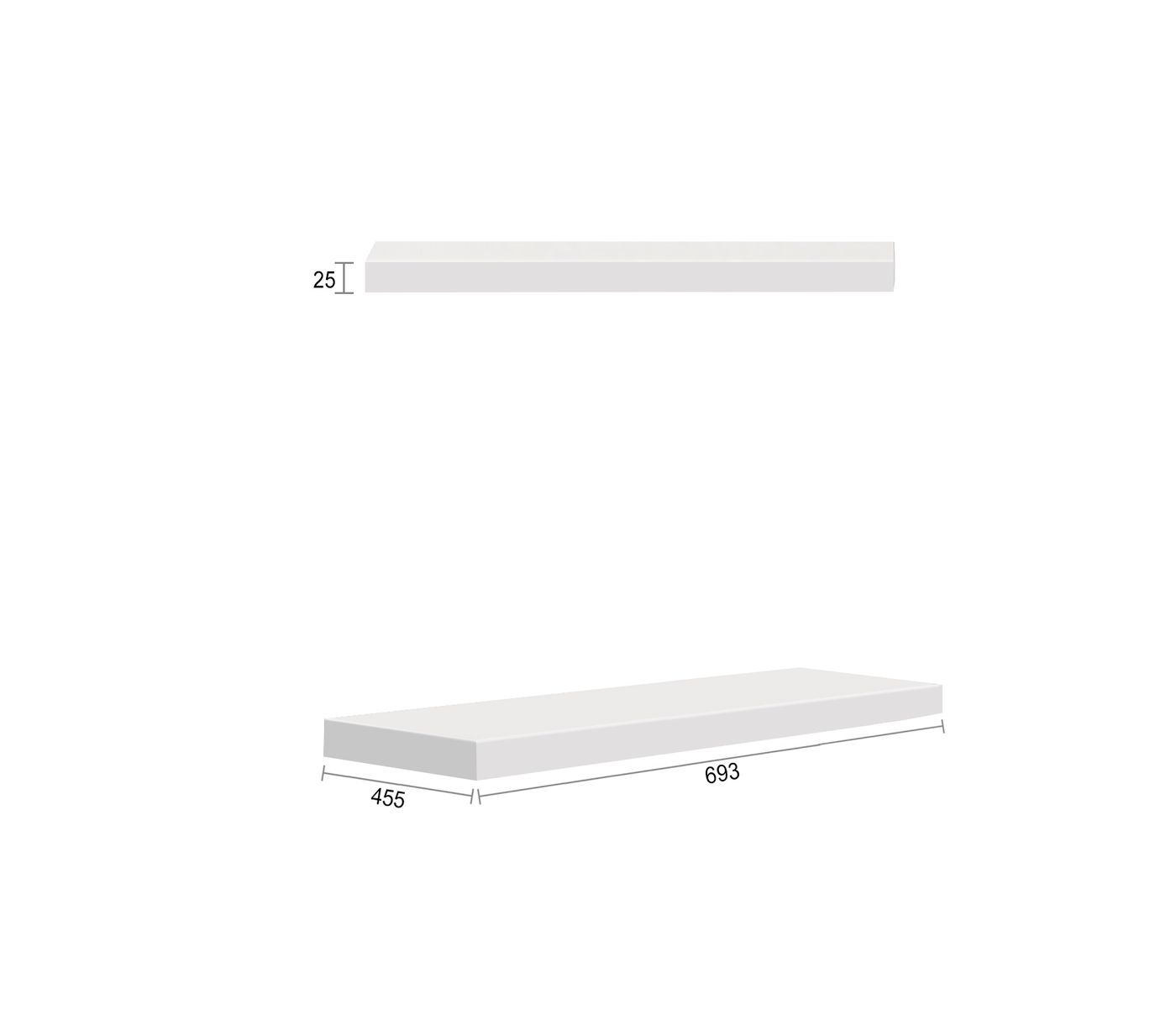 Boston 697X450x25 Matte White Leg Panel