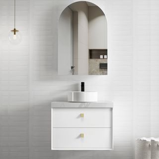 Boston 750mm Satin White Wall Hung Cabinet Only
