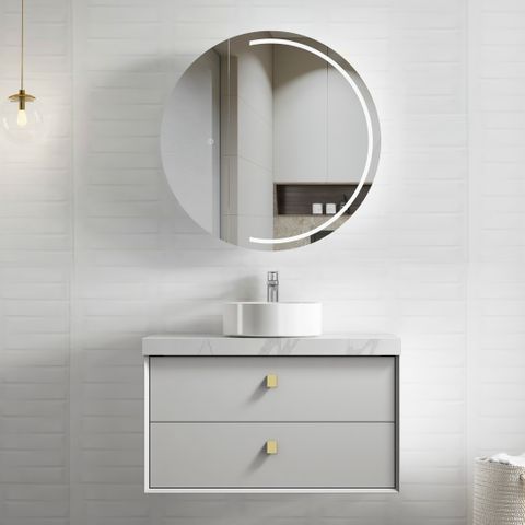 Boston 900mm Light Grey Wall Hung Vanity