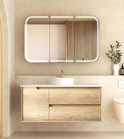 Byron 1200mm Natural Oak Wall Hung Vanity