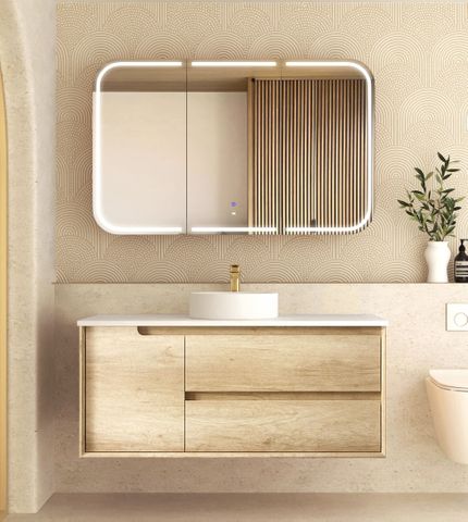 Byron 1200mm Natural Oak Wall Hung Vanity