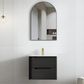 Byron 600mm Black Oak Wall Hung Vanity with Ceramic Top