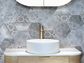 Marlo Round 400x400x125 Matte White Fluted Basin