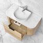 Bondi 750mm Natural Oak Wall Hung Curve Vanity (12TH & NTH Only)