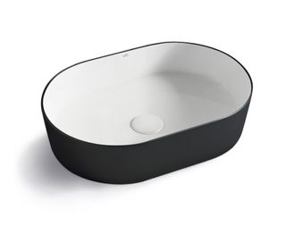 Oval Basin Gloss White & Matt Black 500X340