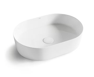 Oval Basin Matt White 500X340