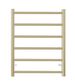 Round Stainless Steel Brushed Gold Electric Heated Towel Rack 6 Bars Universal Inlet