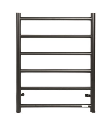 Vetto / Celine Gun Metal 6 Bar Round Heated Towel Ladder - Universal Inlet