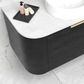 Bondi 900mm Black Oak Wall Hung Curve Vanity